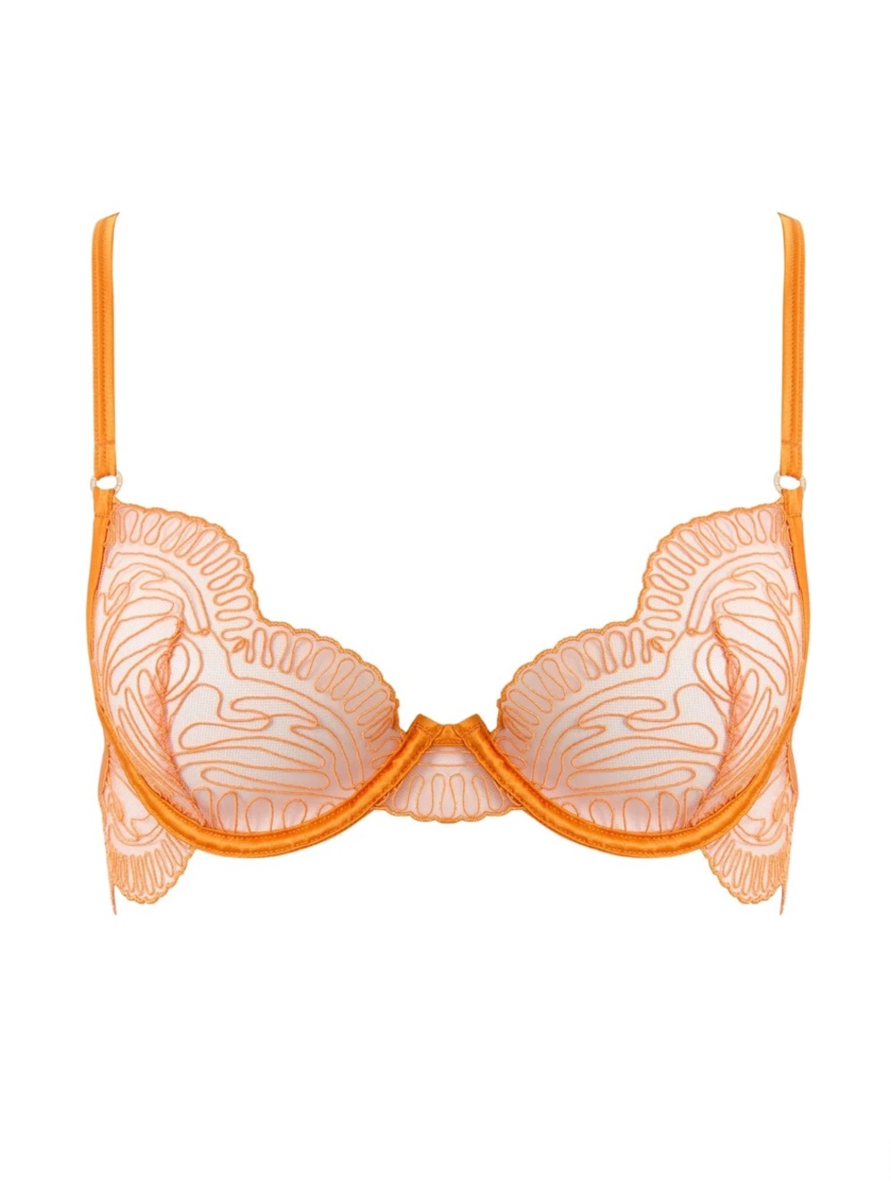 Bluebella Set! Leliana Embroidered Plunge Bra + Thong in Orange Peel - Picture 5 of 10